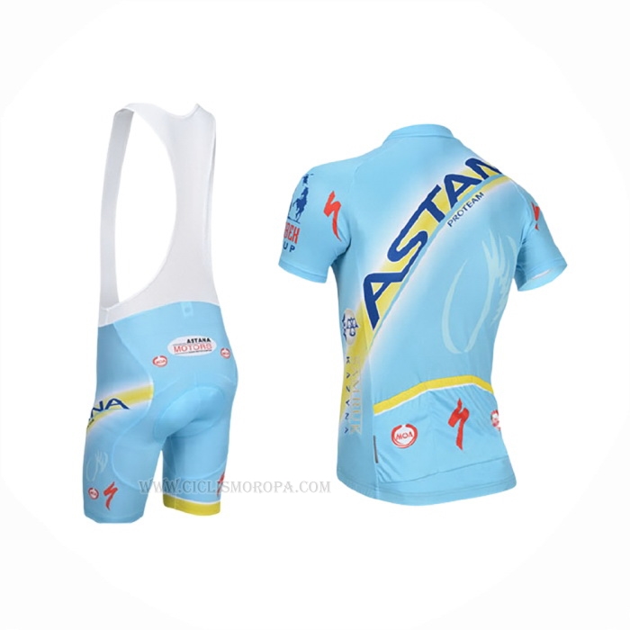 2014 Ropa Ciclismo Astana Azul Claro Mangas Corta y Culotte Corto